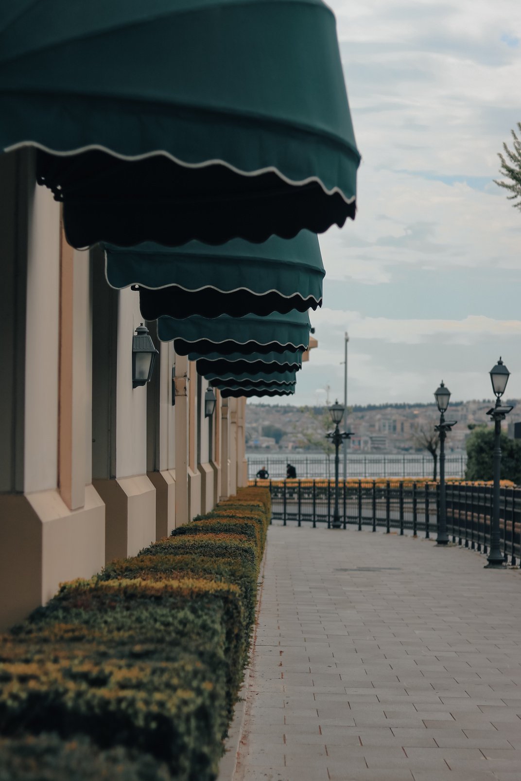 Building with Rounded Awnings